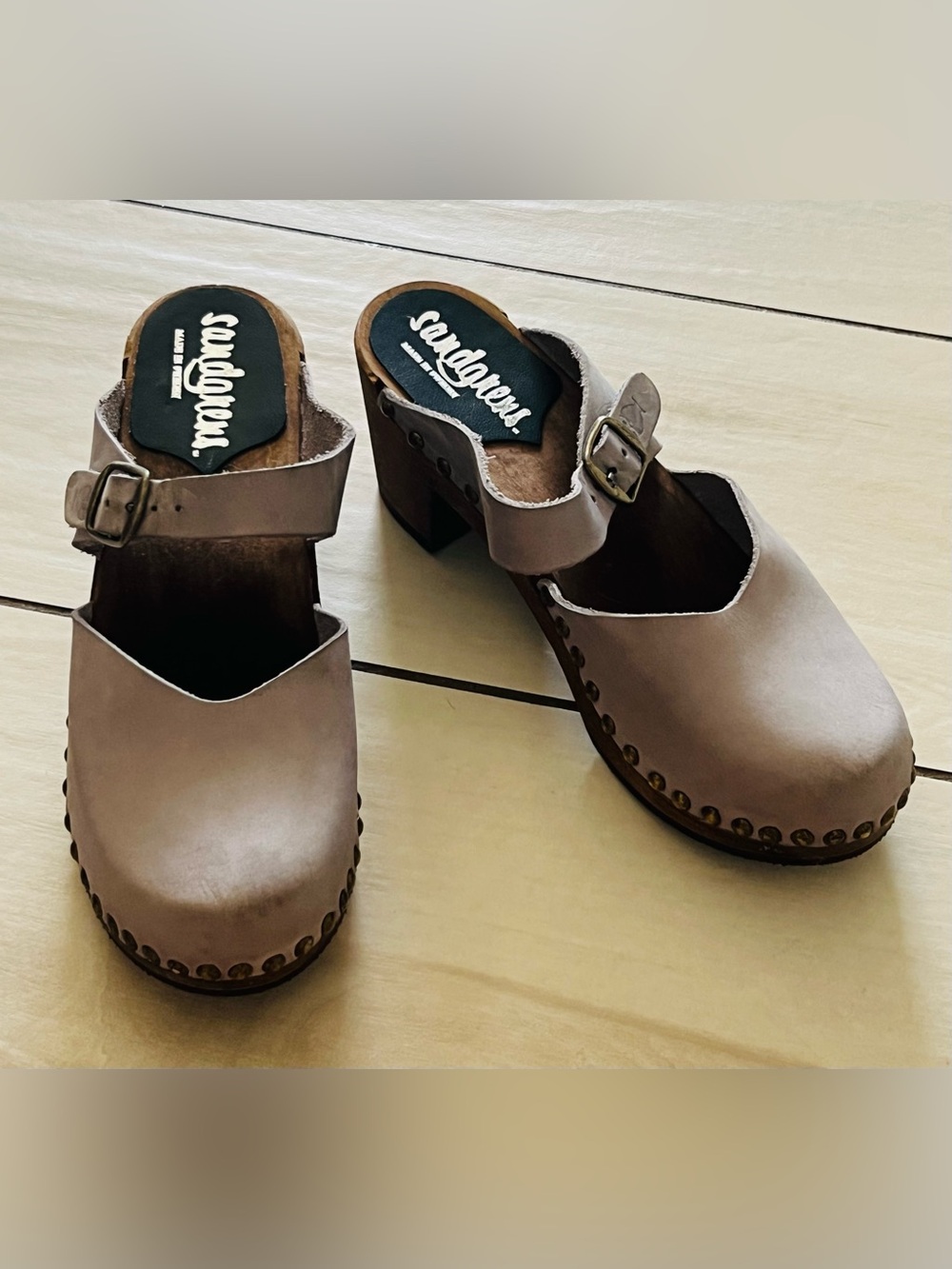 Sandgrens Saragasso classic clog sandal EU 37 US 6.5 Handmade In Sweden
